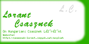 lorant csasznek business card